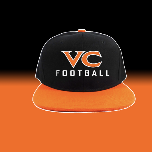 VC Football Snapback - Black w/ Orange Bill