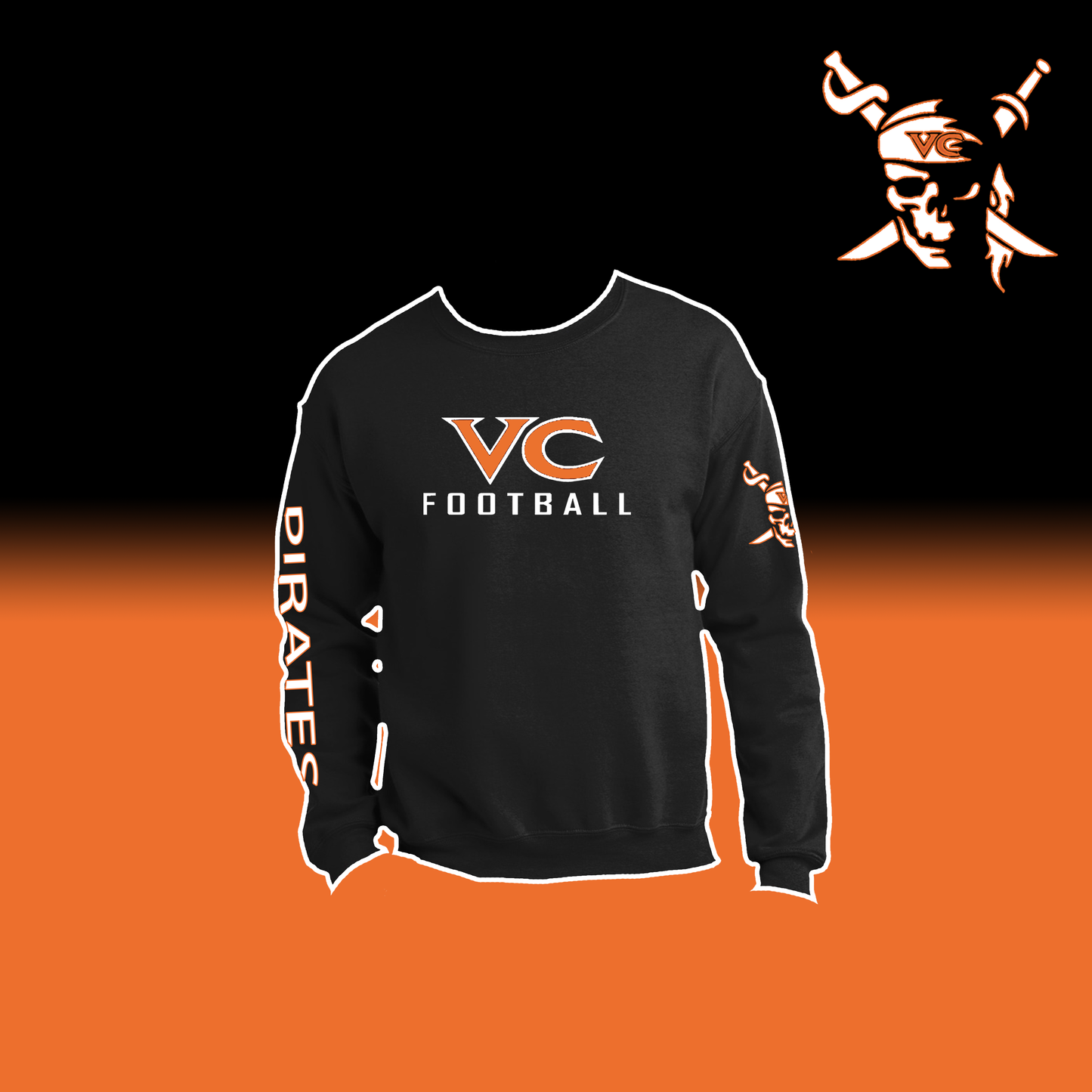 VC Football Crewneck - Adult Black